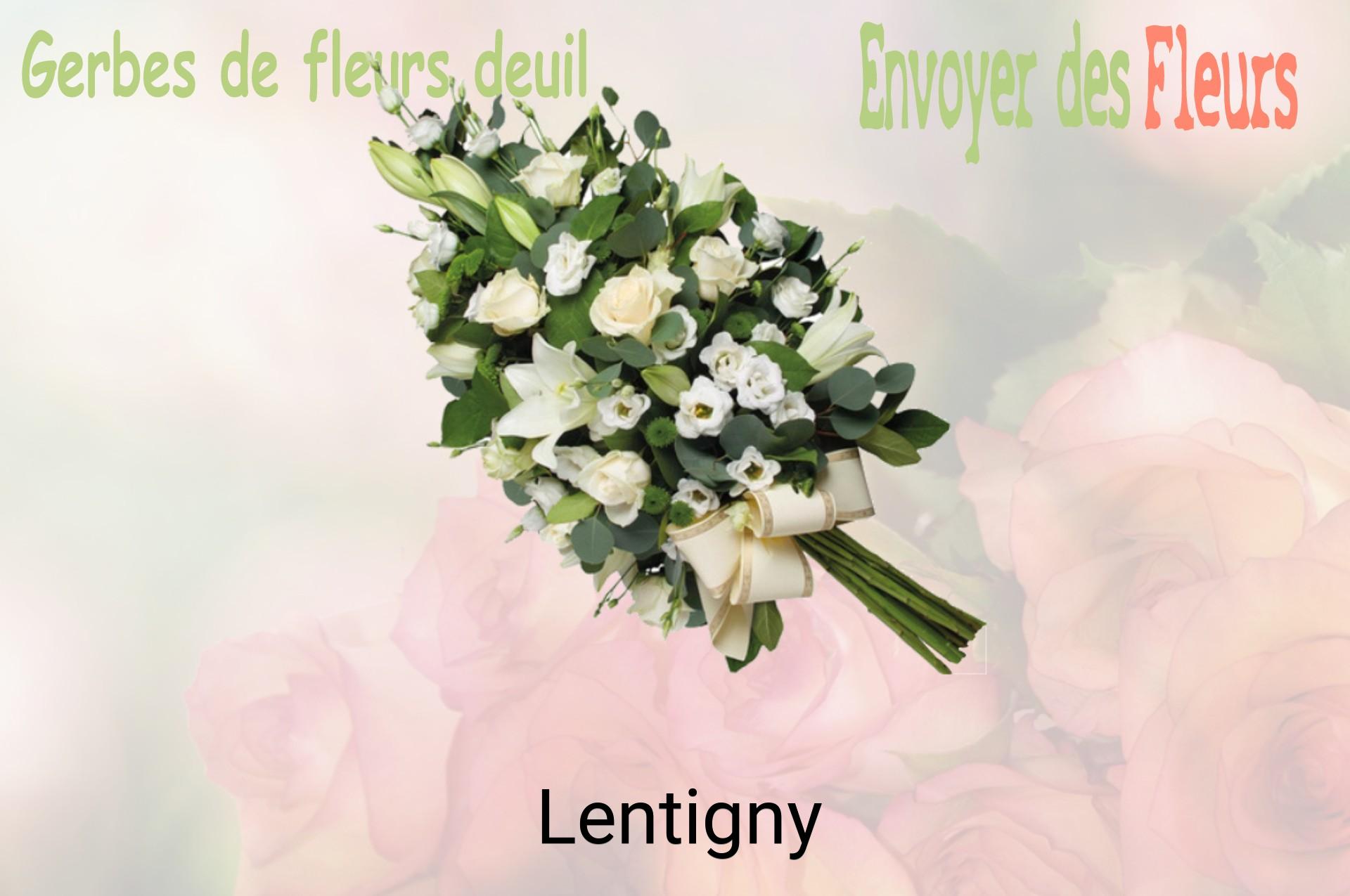Gerbe de fleurs de deuil livrée à Lentigny